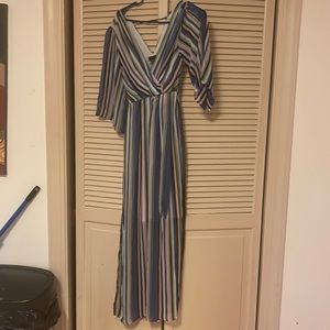 Stripped Long Sleeve Dress